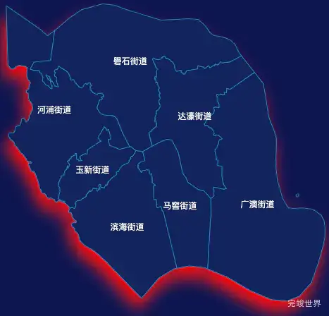 echarts汕头市濠江区geoJson地图阴影